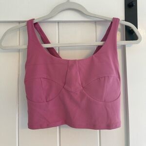 Lululemon Athletica Nulu Front-Darting Yoga Bra in Pink Blossom Size 6.